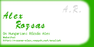 alex rozsas business card